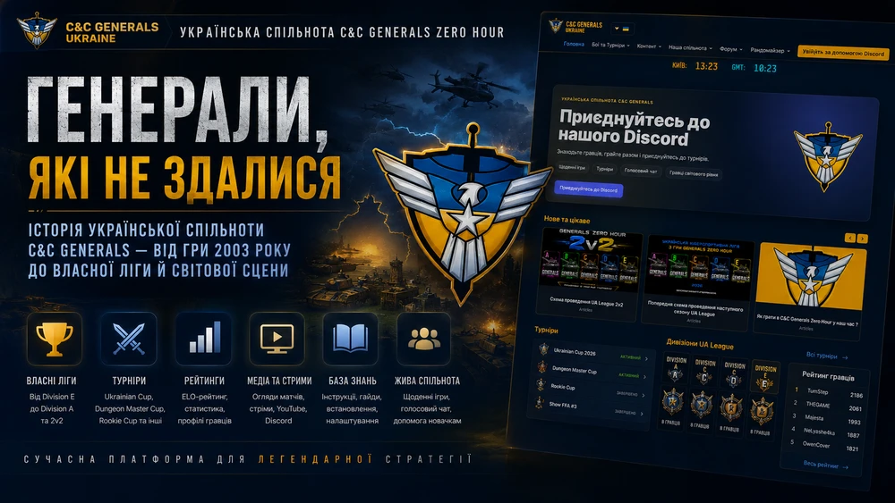 Generals Online Ukraine - Генерали, які не здалися: як українська спільнота C&C Generals побудувала власний Faceit для гри 2003 року